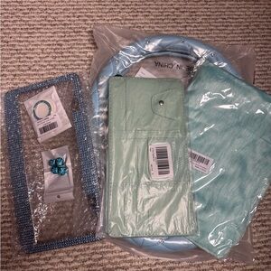 Mint Green and Blue Car Accessory Set Bundle NWT